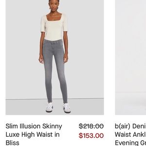 Brand new high waisted 7 for all man kind jeans in grey with great stretch